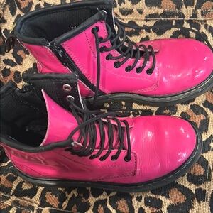 Dr. Martens Pink Patent Leather Combat Boots